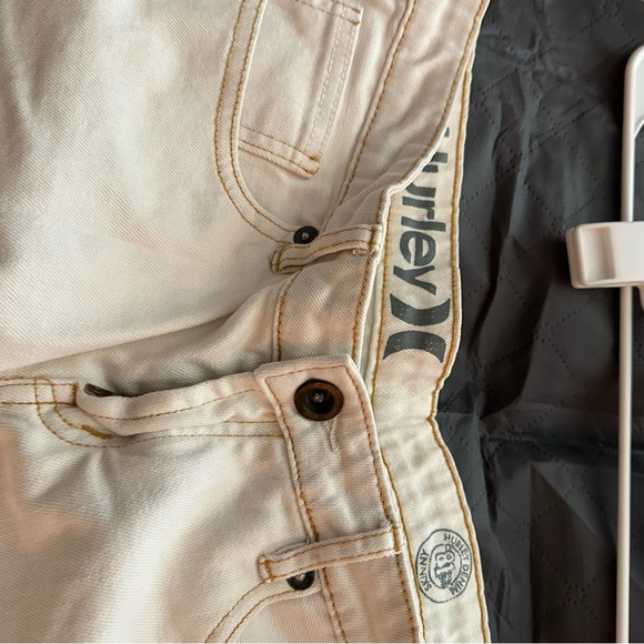 Hurley White Denim Women Shorts - Picture 3 of 4